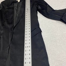 H M Black Blazer Women size 8, turn up cuffs, welt front 3 pockets. SKU119