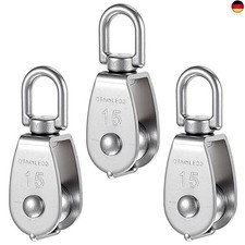 3 St&uuml;ck Klein Umlenkrolle, M15 Umlenkrollen, 15mm Seilrolle Umlenkrolle, 304