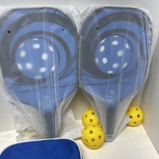 Pickleball Set 2 Paddles Balls Sport Racket Kit Lightweight Graphite NEW