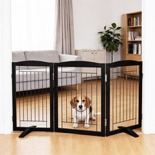 Dog Fence Indoor,Dog Gate Indoor for Doorway pet gate -3-Panel Freestanding, ...