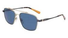 New SHINOLA by Flexon SH-2100S 718 Satin Gold  Gunmetal Sunglasses w/ Blue Lens
