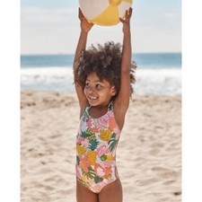 Garnet Hill Kids Girls 5 Wave Rider Scrunch Back One Piece Swimsuit 44205