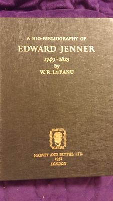 A Bio-Bibliography of Edward Jenner by William Lefanu 1951 HC Only 1000 Made