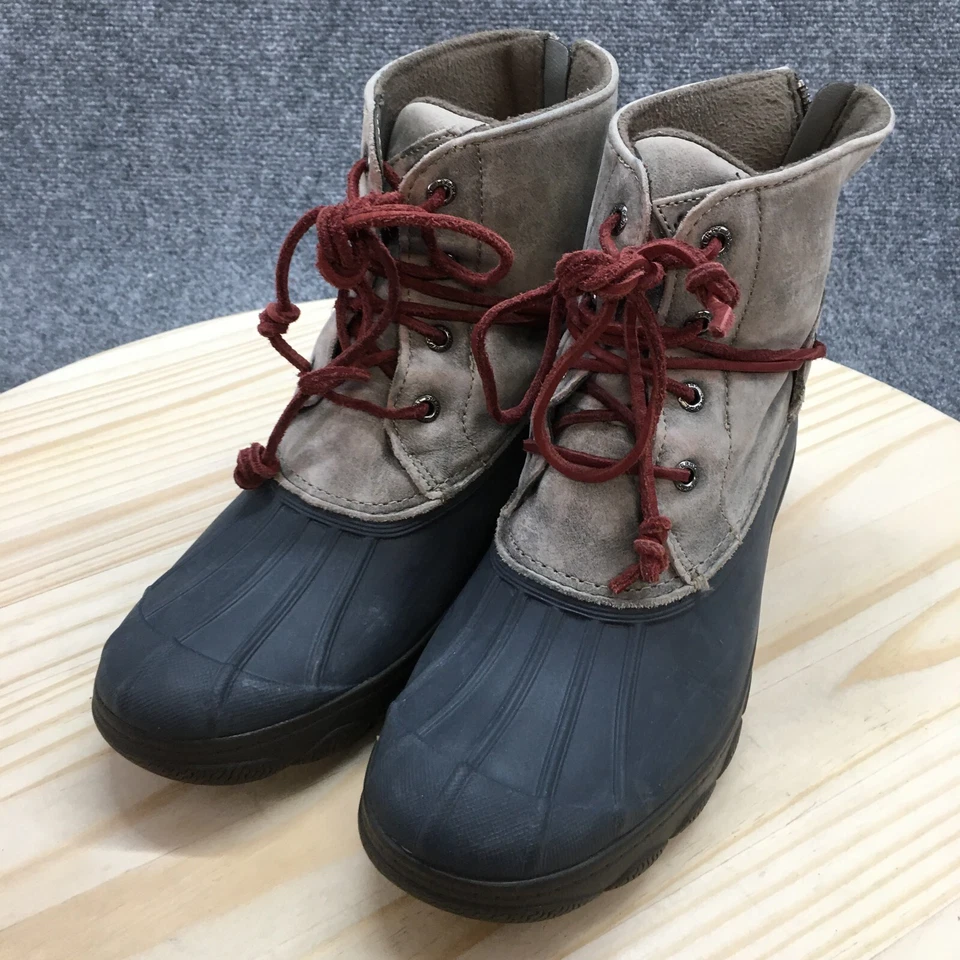 Sperry Waterproof Duck Boots Womens 9 M Quarter Beige Leather Lace Up STS99526 - Image 3 of 4