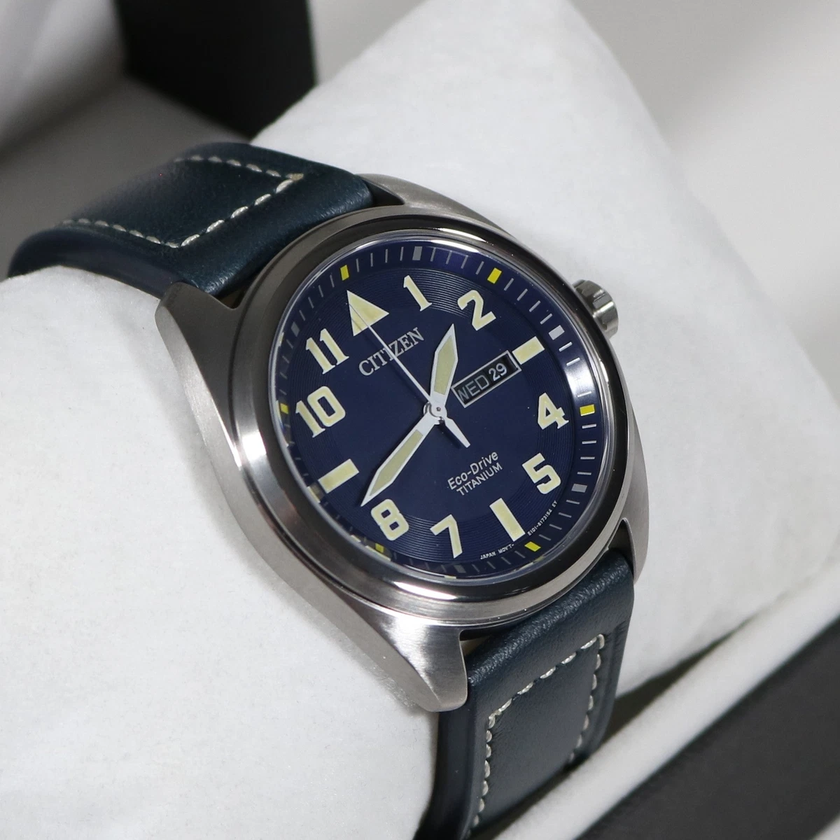 Citizen Eco-Drive Super Titanium Blue Dial Garrison Men 