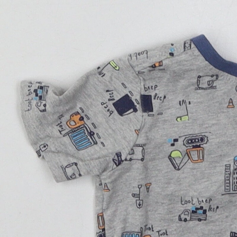 George Boys Grey Cotton Blend T-Shirt Size 6-9 Months Button image 3