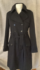 Emporio Armani Antinea Srl Black Overcoat 100% Cashmere Linea Tailor Italy Sz 44