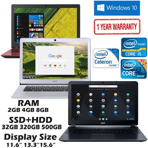 Acer Laptop Aspire 15 Intel Core i5 i3 RAM 4GB 8GB SSD HDD 500GB 1TB Chromebook