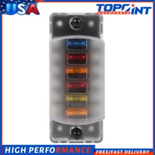 6 Way Fuse Block With Negative Fuse Box Waterproof Kit For Boat Marine Car 12V