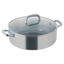 Berndes TRICION RESIST Servierpfanne mit Glasdeckel Antihaft Edelstahl Ø 28 cm