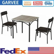 🔥3PCS Kitchen Table and Upholstered Chairs Dining Table Set for Small Space