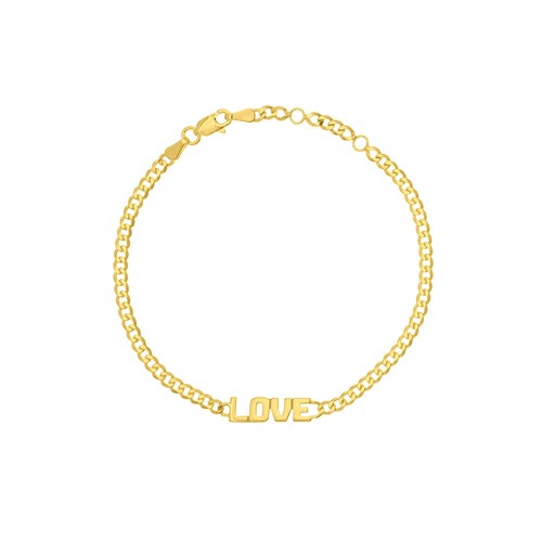 Love Bracelet Real 14K Yellow Rose Solid Gold Cuban Link Chain Bracelet Women - Picture 4 of 9