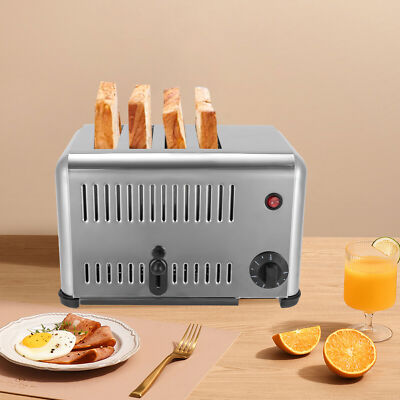4-Slice Pop-up Bread Baking Machine Tabletop Breakfast Bread Baker Toaster 1650W