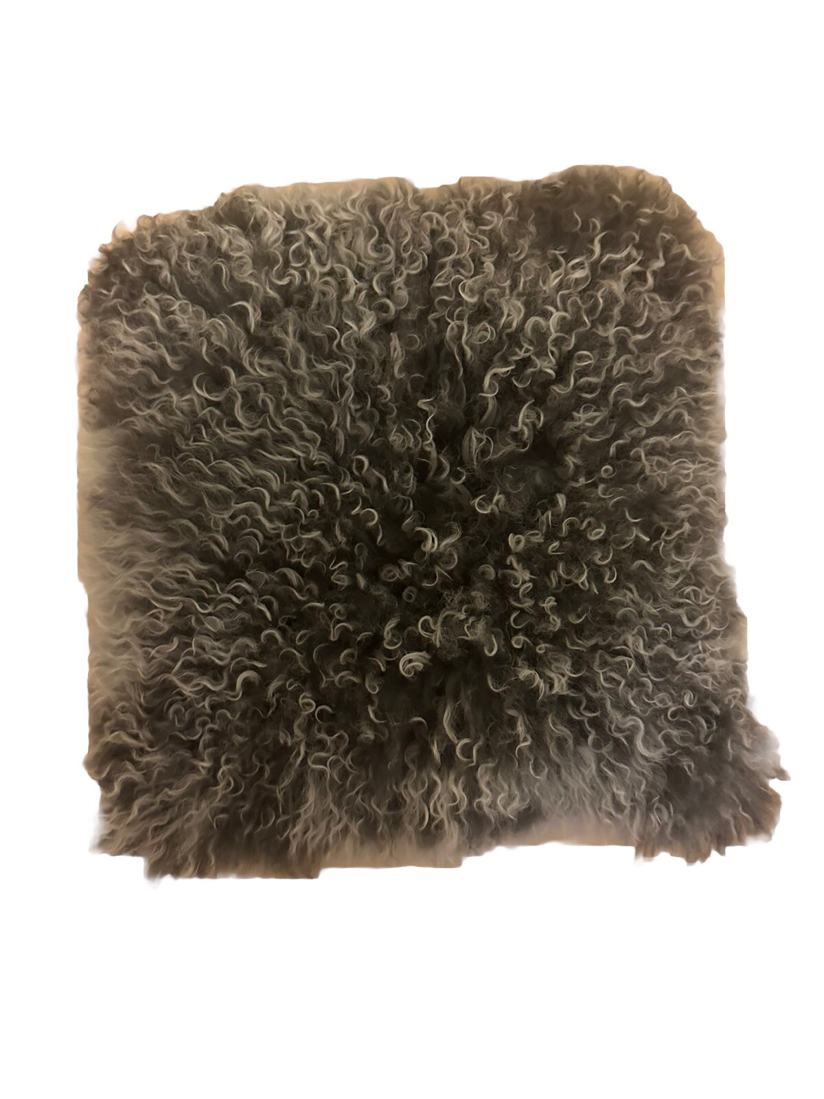 18" Black White Genuine Tibetan Lamb Fur Pillow With Microsuede Backing NEW NWT