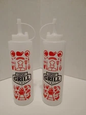 Expert Grill Plastic Condiment Bottle with Top Set of 2