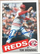 Tom Browning Autographed 1985 Topps Traded #11T Rookie Card