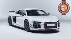 AUDI R8 WHITE DREAM SUPER HYPER CAR FRONT RIGHT SIDE PRINT PREMIUM POSTER