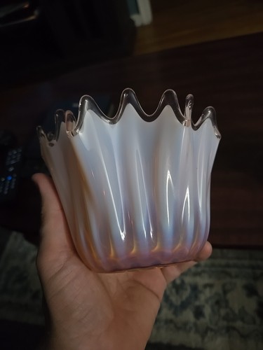 Vintage Fostoria Heirloom Pink Opalescent Glass Bowl/vase - Picture 2 of 16