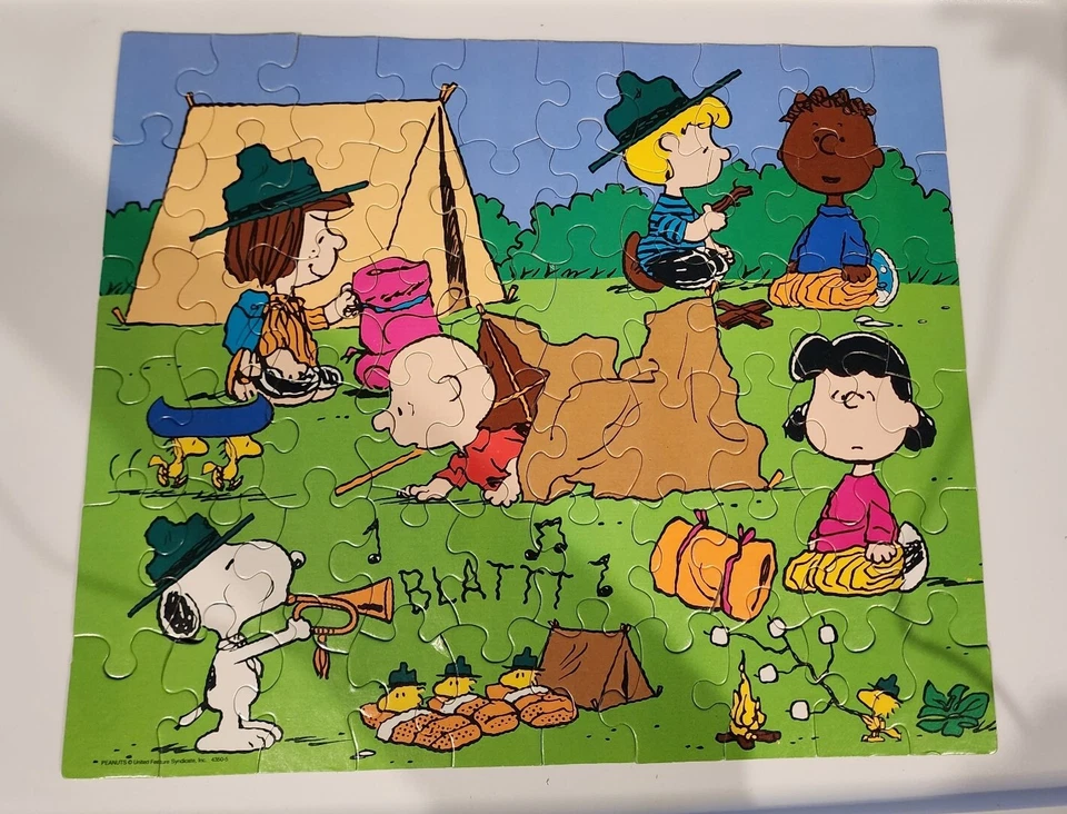 Lot of 3 Vtg. Milton Bradley Peanuts [Snoopy] 60 Piece Jigsaw Puzzles - Complete - Image 4 of 4