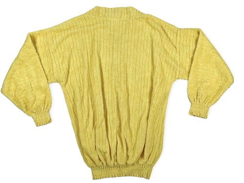 1970S TERRY CLOTH TOWEL SWEATSHIRT V NECK PULLOVER YELLOW XL - 第 12/14 張圖片