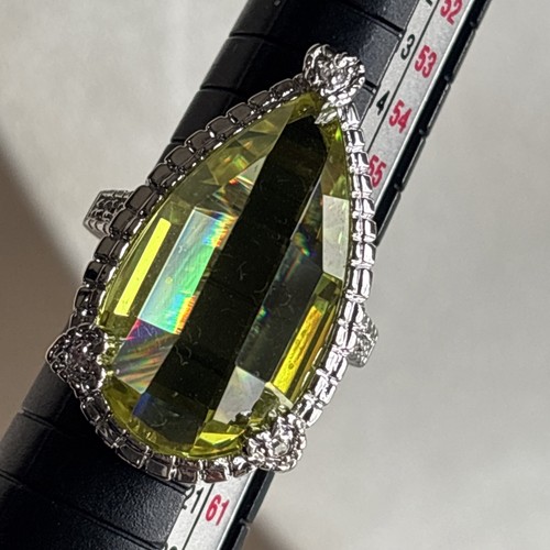 Park Lane Glamorous Ring Size 8 Citrine Tear Drop CZ SilverTone NWT In Box - Picture 18 of 24