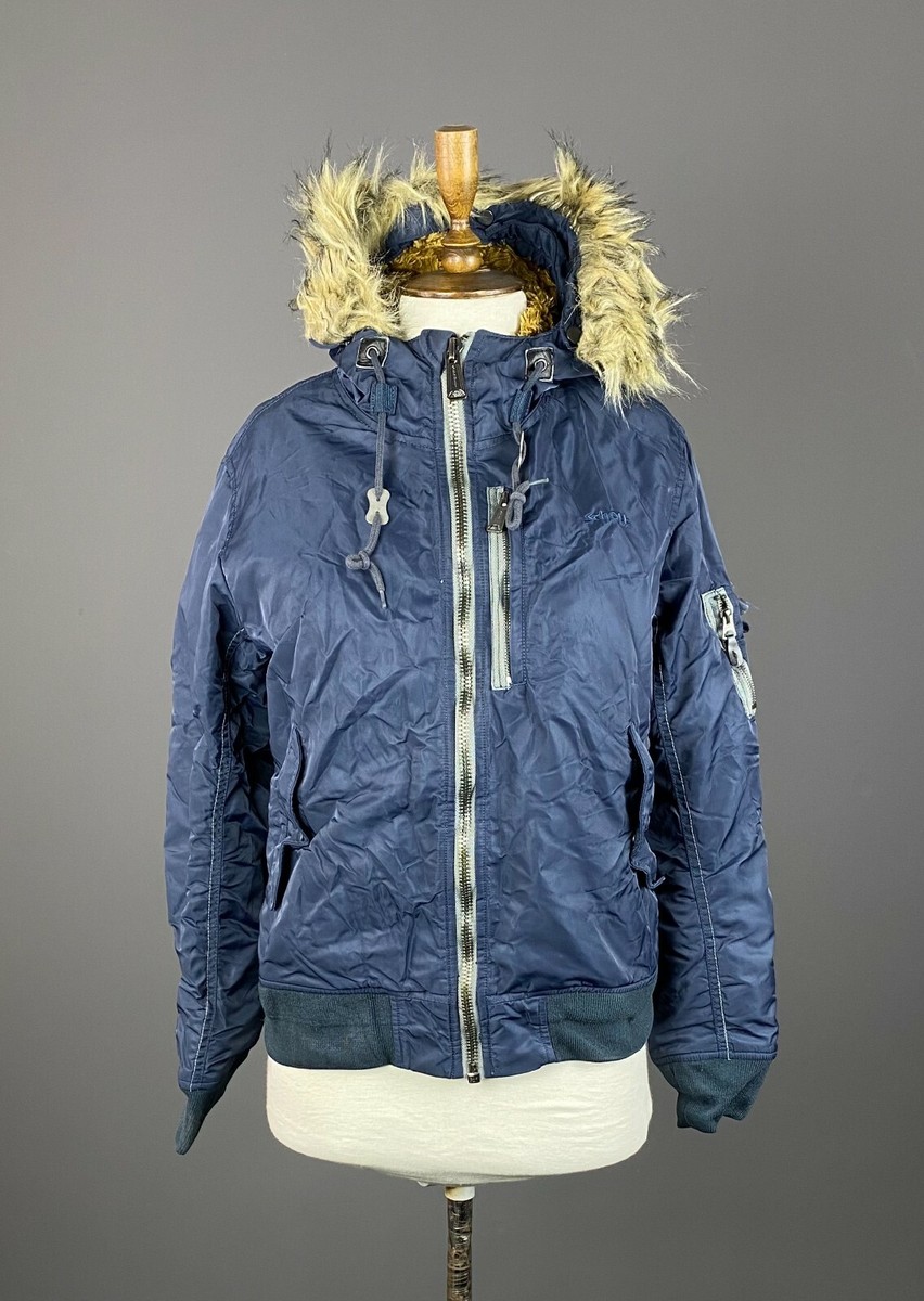 Men SCHOTT Flyers Intermediate Army Type-U Hooded Faux Fur Jacket