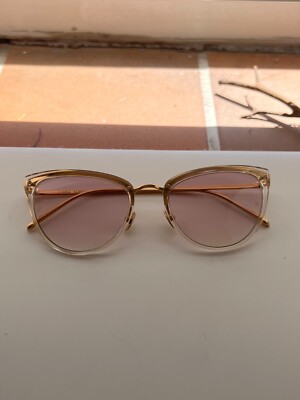 Linda Farrow Gold Frame Sunglasses with Purple Gradient Lenses Linda Farrow - Lila Sunglasses | Specs Collective main image 4