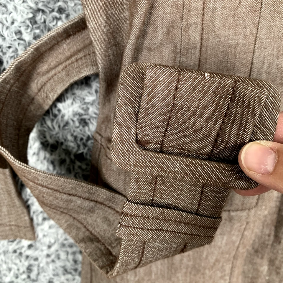 Gabardina Worth Larga Mujer 8 Marrón Cinturón Dañado-Hebilla Abrigo Clásico Foto 2 de 4