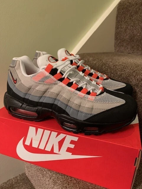 Nike Air Max 95 Uomo UK10 Grigio Rosso Nero Bianco UK 10
