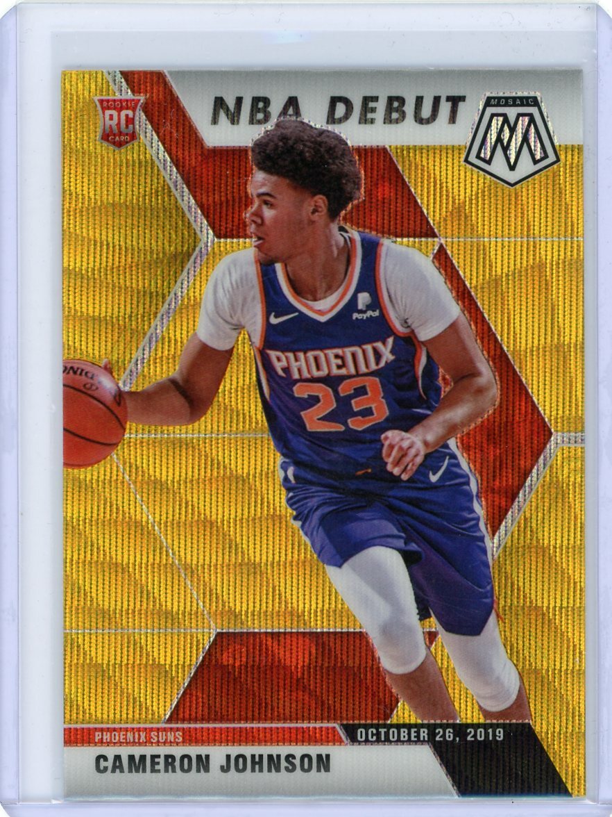 2019-20 Panini Mosaic TMALL NBA Debut Gold Wave Rookie #265 Cameron Johnson