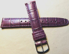 Timex Womens Purple Genuine Leather Simulated Crocodile Grain 18mm Watch Band