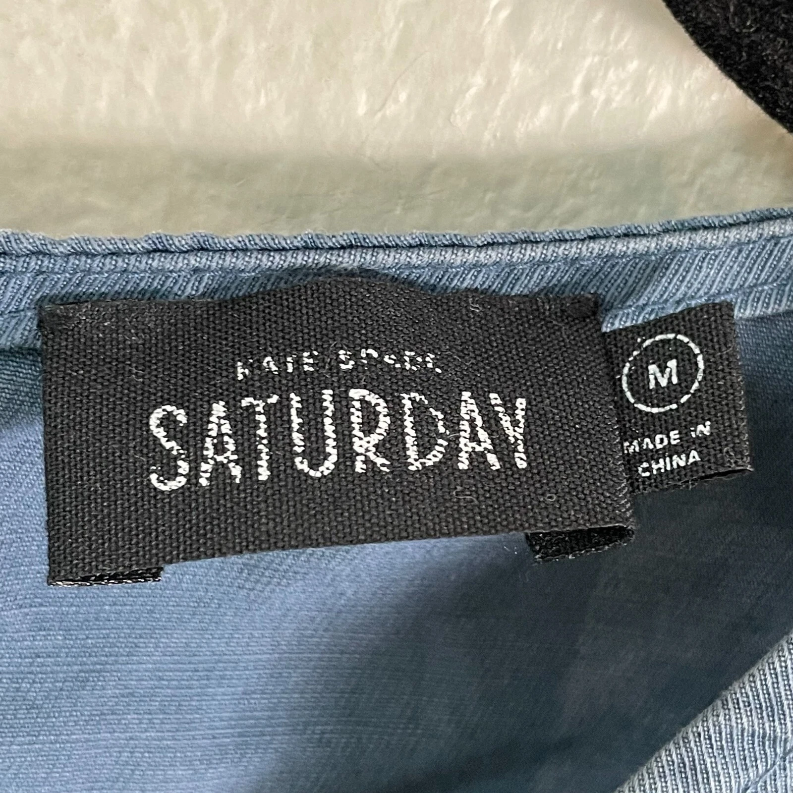 Abito donna Kate Spade Saturday blu medio vita bassa misto cotone lino