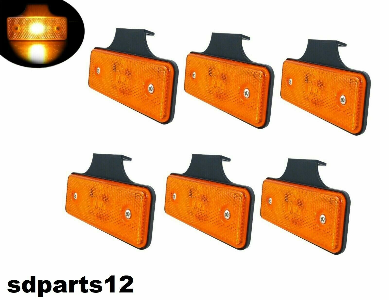Feux de gabarit LED orange étanches avec support de fixation pour châssis