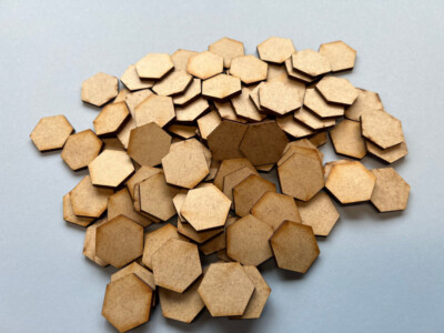 1'' (25mm) Hex Bases - 100 per pack
