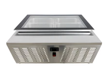 32" W 4 Pan Countertop Gelato Ice Cream Display Freezer, Stainless Steel