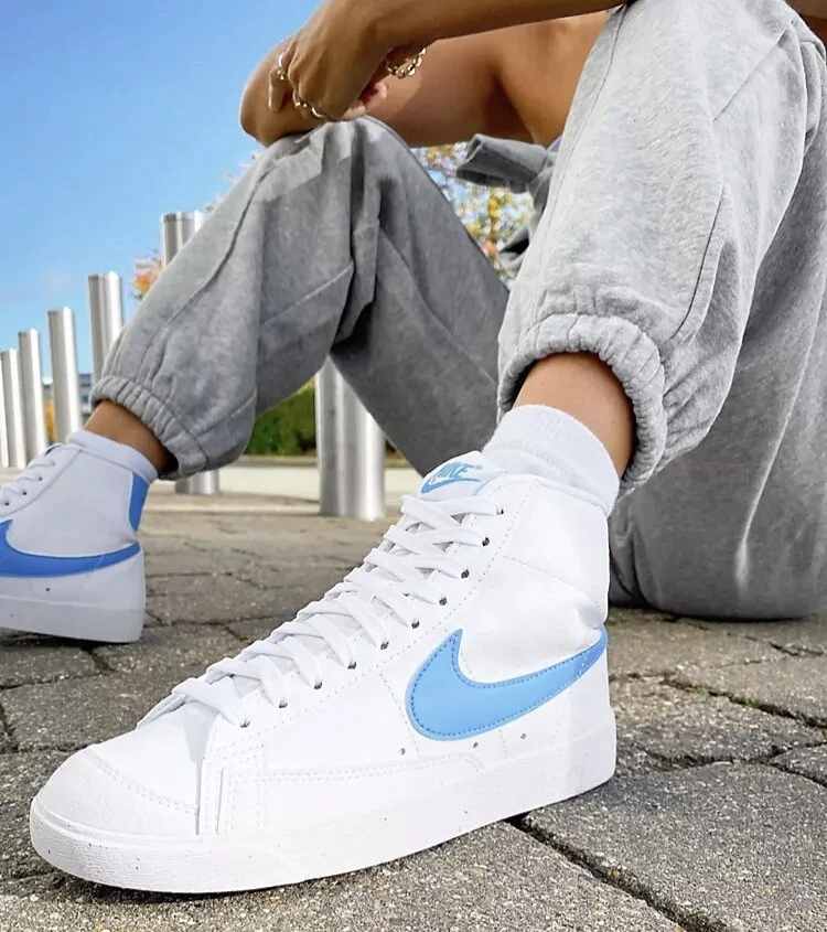 Nike Blazer Mid 77' NEXT NATURE UNC Woman's Size 5.5 Men's 4 University Blue  | eBay