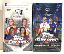 2022-24 Topps Chrome UEFA Women's  Champions League Factory Sealed Box Lot of 2