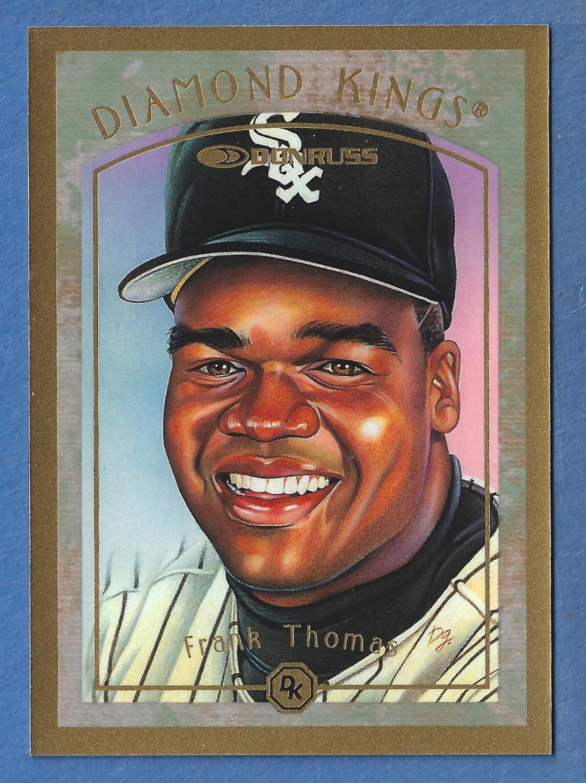1996 DONRUSS DIAMOND KINGS DK-1 FRANK THOMAS WHITE SOX GOLD FOIL 06603/10,000