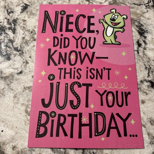 Tarjeta de felicitación de expresiones de sello de 5,5”x8” divertida y linda sobrina de feliz cumpleaños - Imagen 2 de 8