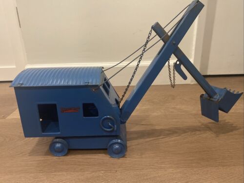 VINTAGE STRUCTO TOYS STEAM SHOVEL EXCAVATOR-BLUE PRETTY GOOD CONDITION - Picture 3 of 5