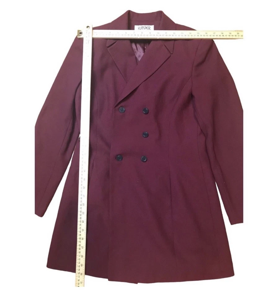 Abrigo de vestir Kasper para ASL talla 6 chaqueta de doble botonadura Foto 4 de 4