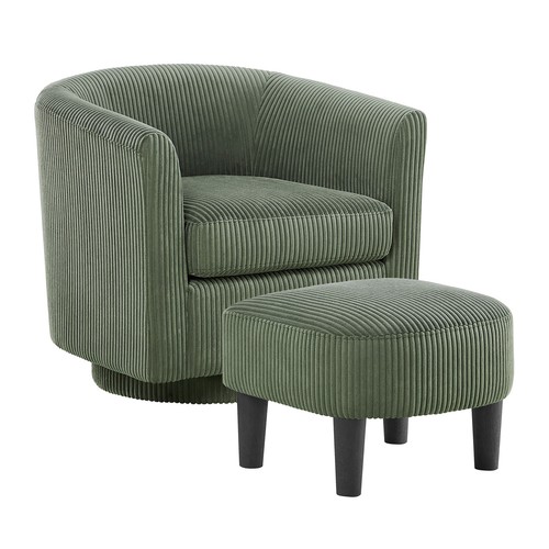Swivel Accent Chair 360° Comfy Recliner Corduroy Arm Chair Single Sofa with Otto - Picture 3 of 8