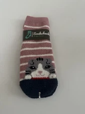 Happy Cat Pink Fuzzy Crew Socks for Women Cute Socks Novelty Socks Fun Socks