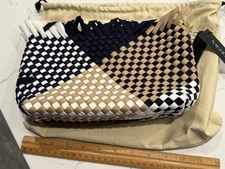 Naghedi Havana Clutch Women's Navy, Tan And White