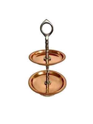 Copper And Metal Two Tiered Serving Tray Display Made In India 