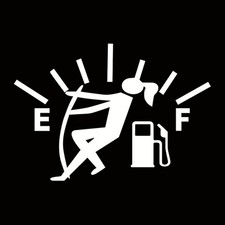 2-Pack White Funny Reflective Fuel Tank Stickers for Most Cars and Trucks, Easy
