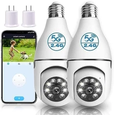 2x WiFi Bombilla Camara Inalambrica De Seguridad Para Casa Espia Vigilancia Foco