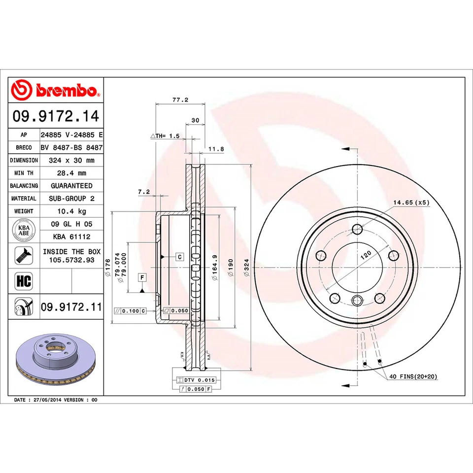 Juego de pastillas de freno de disco delanteras traseras Brembo rotor de freno de disco para BMW 525i 2004-2006 Foto 2 de 4