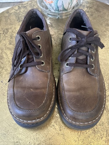 Dr Doc Martens Layton Air Wair scarpe stivali bassi Oxford pelle grossa marrone uomo 12 - Foto 3 di 9