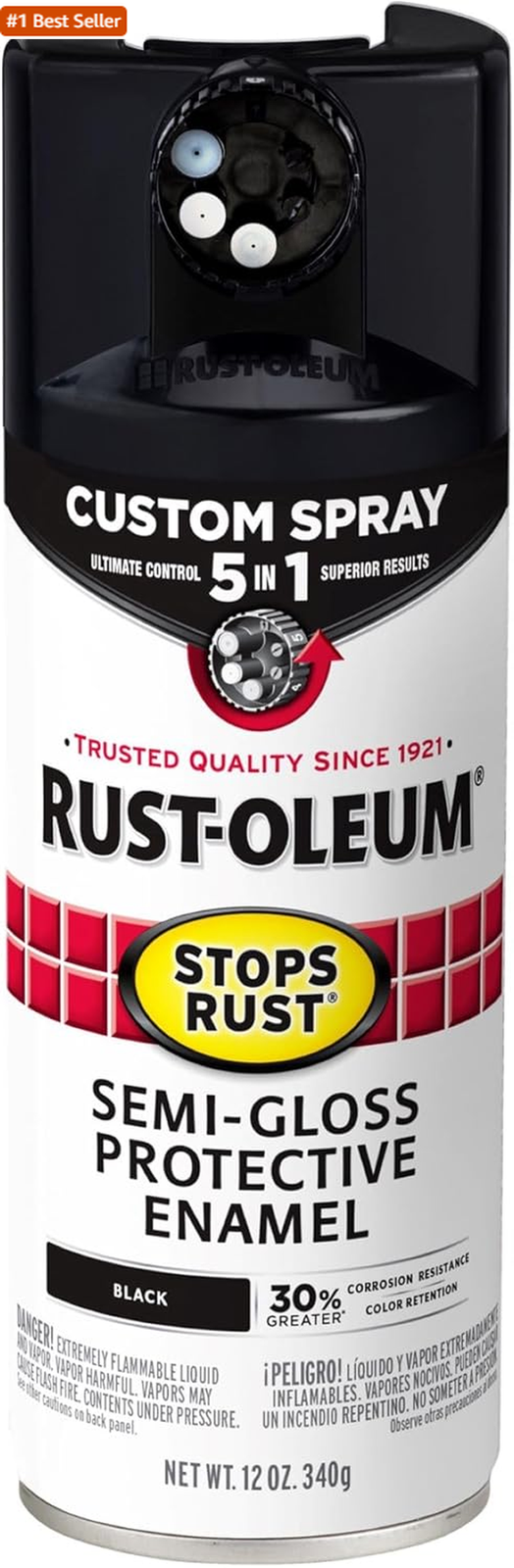 Rust-Oleum 12 Oz Semi-Gloss 5-in-1 Stops Rust Custom Spray Paint